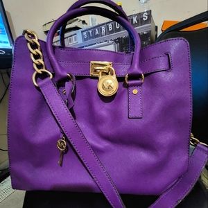 Michael Kors purse, Large Hamilton Saffiano - Purple